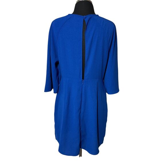 Topshop Mini Dress Knot Front Shift Dress Royal Blue Keyhole Sz 8 Party Romantic - Picture 7 of 12